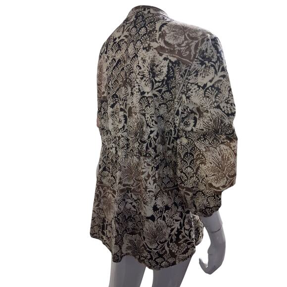 Sigrid Olsen Quiet Luxury Women's Large Bohemian ¾ Sleeve Preppy Old Money Top - Picture 7 of 13